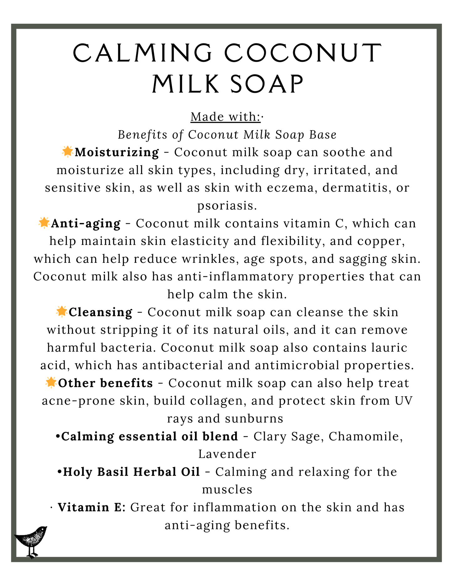 Calming Coconut Milk Soap