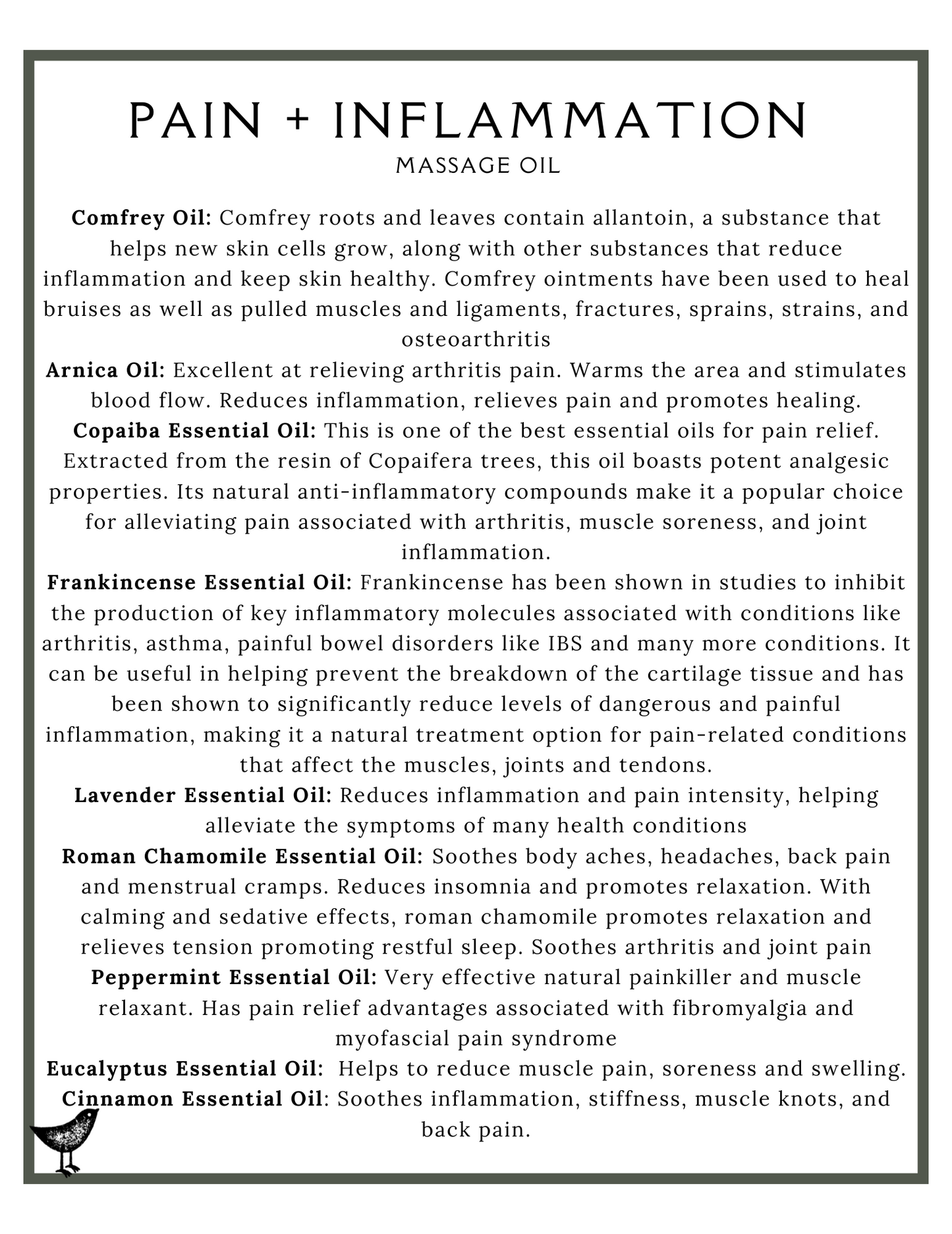 Pain Relief - Pain + Inflammation Massage Oil
