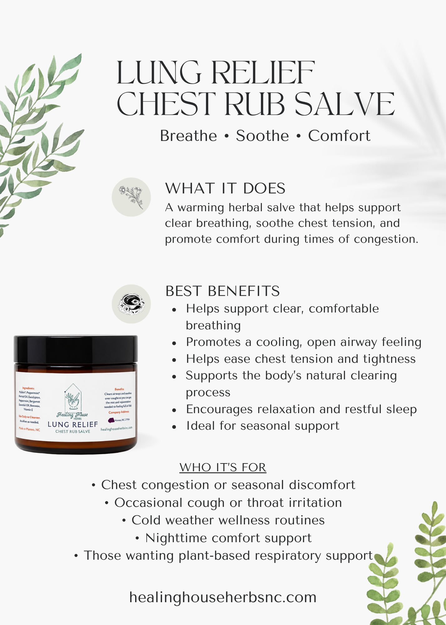 Lung Relief Chest Rub Salve