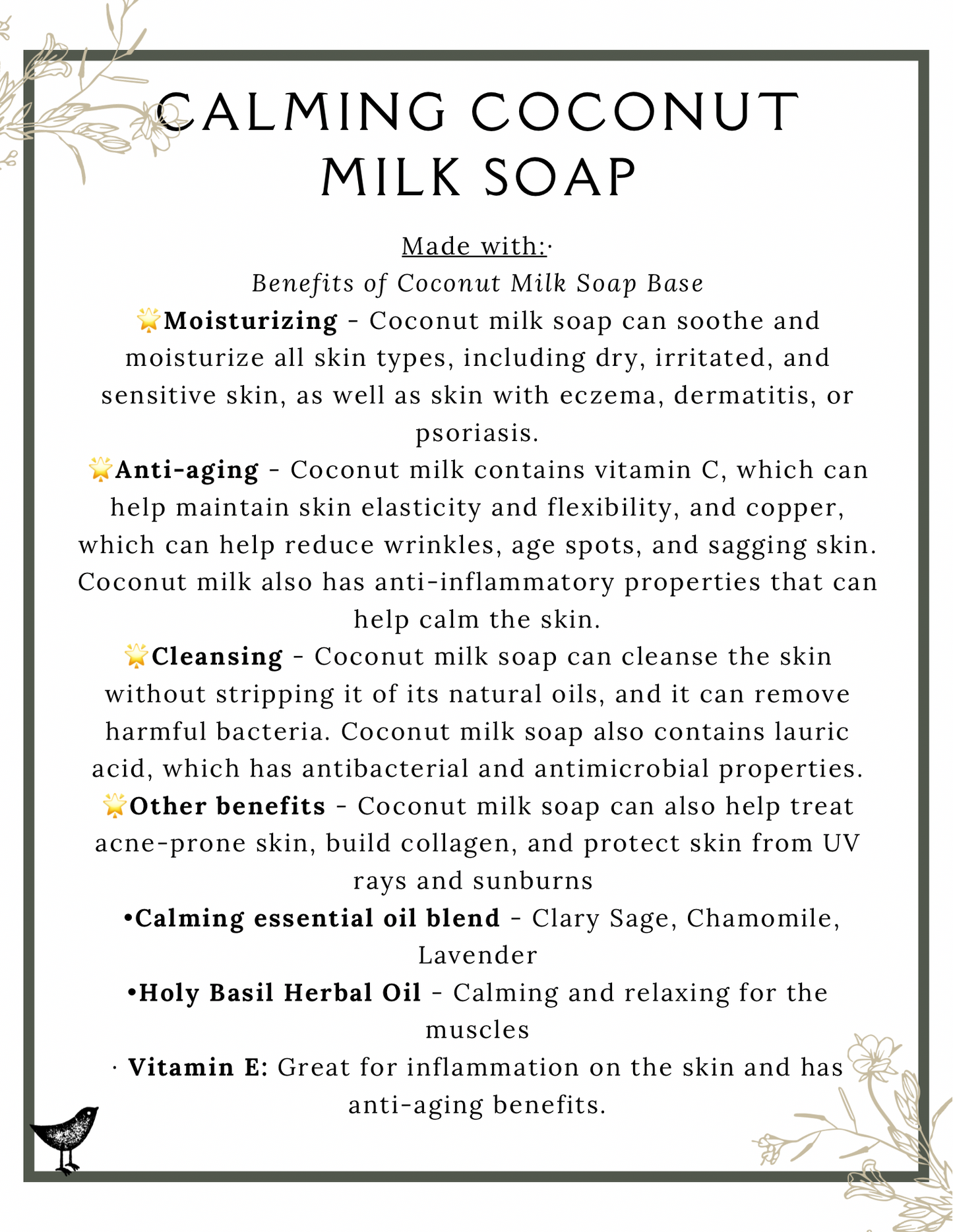 Calming Coconut Milk Soap